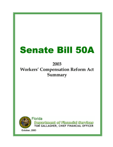 Senate Bill 50A  2003 Workers’ Compensation Reform Act
