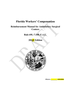 Florida Workers’ Compensation Reimbursement Manual for Ambulatory Surgical Centers