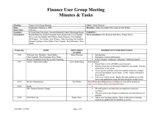 Finance User Group Meeting Minutes &amp; Tasks