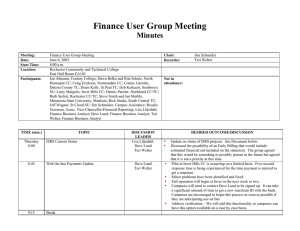 Finance User Group Meeting  Minutes