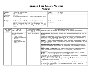 Finance User Group Meeting Minutes