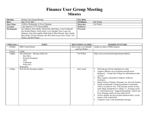 Finance User Group Meeting