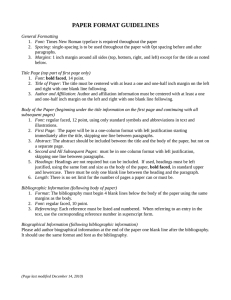 PAPER FORMAT GUIDELINES