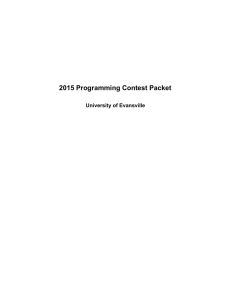   2015 Programming Contest Packet  University of Evansville 