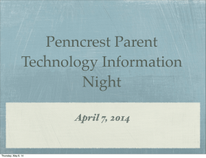 Penncrest Parent Technology Information Night April 7, 2014