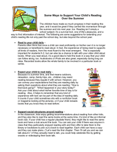 Some Ways to Support Your Child’s Reading Over the Summer