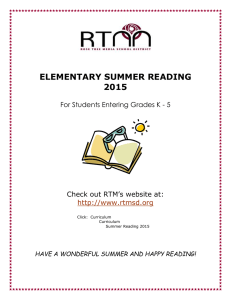 ELEMENTARY SUMMER READING 2015  For Students Entering Grades K - 5