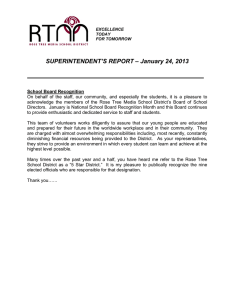 SUPERINTENDENT’S REPORT – January 24, 2013