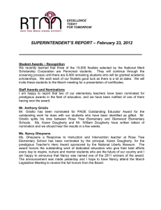 SUPERINTENDENT’S REPORT – February 23, 2012