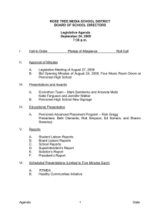 ROSE TREE MEDIA SCHOOL DISTRICT BOARD OF SCHOOL DIRECTORS Legislative Agenda