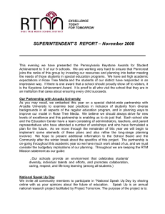 SUPERINTENDENT’S  REPORT – November 2008
