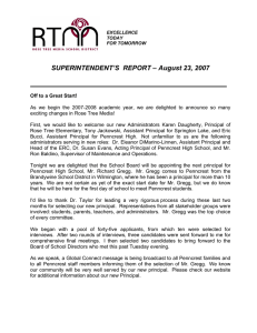 SUPERINTENDENT’S  REPORT – August 23, 2007