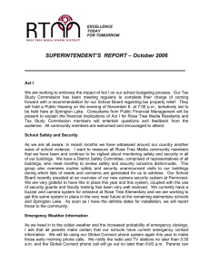 SUPERINTENDENT’S  REPORT – October 2006
