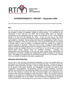 SUPERINTENDENT’S  REPORT – September 2006