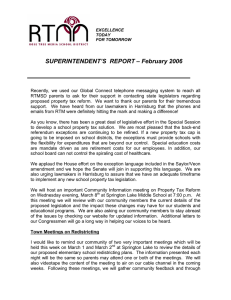 SUPERINTENDENT’S  REPORT – February 2006