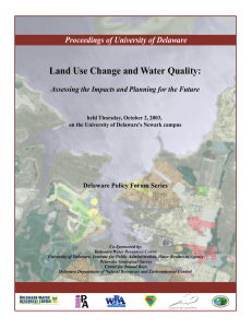 Land Use Change and Water Quality: Proceedings of University of Delaware