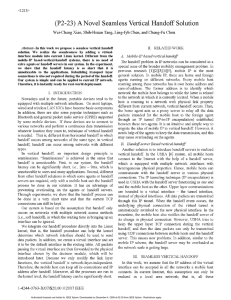 Novel Seamless Vertical Handoff Solution (P2-23) A