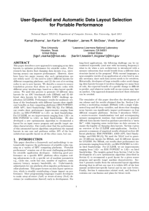 User-Specified and Automatic Data Layout Selection for Portable Performance Kamal Sharma