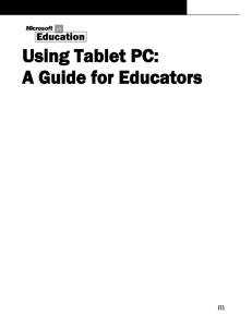 Using Tablet PC: A Guide for Educators m