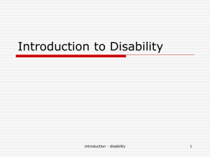 Introduction to Disability introduction - disability 1