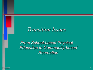 Transition Issues From School-based Physical Education to Community-based Recreation