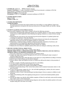 College of San Mateo Official Course Outline COURSE ID: Semester Units/Hours: