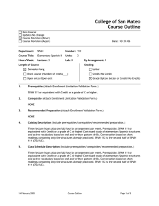 College of San Mateo Course Outline