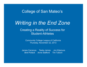 Writing in the End Zone College of San Mateo’s Student-Athletes