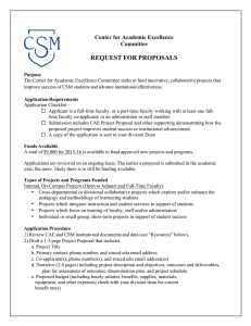 REQUEST FOR PROPOSALS Center for Academic Excellence Committee