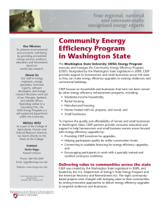 Community Energy Efficiency Program in Washington State Our Mission