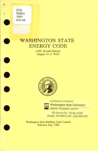 ENERGY CODE WASHINGTON STATE Washington State University STD