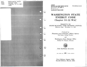 WASHINGTON STATE ENERGY CODE Chapter 51-12 WAC OLYMPIAWA 98504-3169