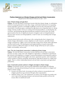 Position Statement on Climate Change and Soil and Water Conservation