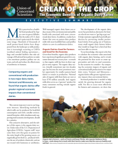 M Cream of the Crop The Economic Benefits of Organic Dairy Farms