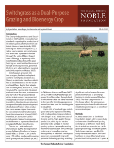 Switchgrass as a Dual-Purpose Grazing and Bioenergy Crop Introduction NF-AS-12-03