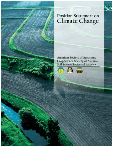 Climate Change Position Statement on American Society of Agronomy