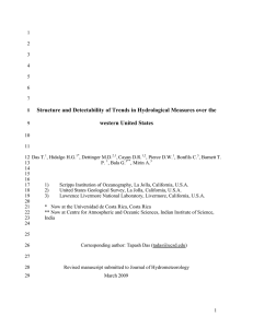 Structure and Detectability of Trends in Hydrological Measures over the