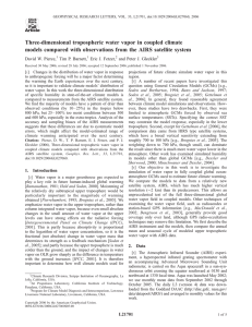 Three-dimensional tropospheric water vapor in coupled climate