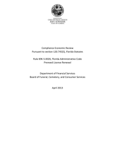 Compliance Economic Review Pursuant to section 120.745(5), Florida Statutes