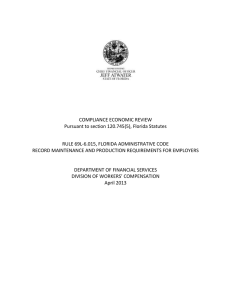 COMPLIANCE ECONOMIC REVIEW Pursuant to section 120.745(5), Florida Statutes