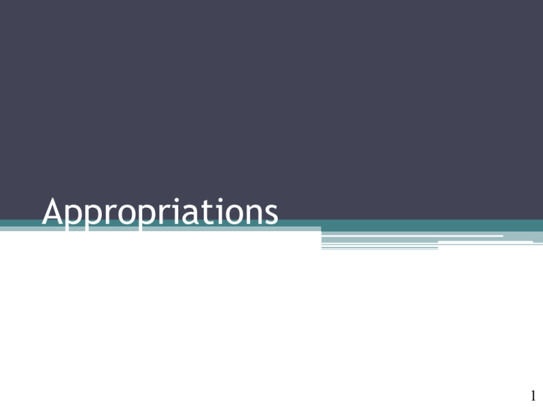 Appropriations 1