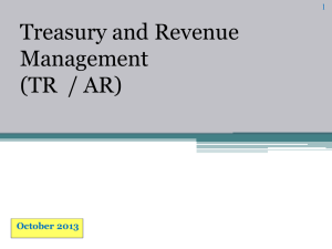 Treasury and Revenue Management (TR  / AR) October 2013