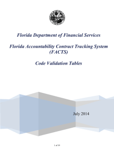 Florida Department of Financial Services  Florida Accountability Contract Tracking System (FACTS)