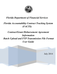 Florida Department of Financial Services Florida Accountability Contract Tracking System (FACTS)
