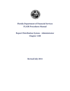 Florida Department of Financial Services FLAIR Procedures Manual