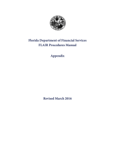 Florida Department of Financial Services FLAIR Procedures Manual Appendix