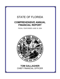 STATE OF FLORIDA COMPREHENSIVE ANNUAL FINANCIAL REPORT