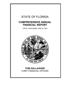 STATE OF FLORIDA COMPREHENSIVE ANNUAL FINANCIAL REPORT