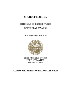 STATE OF FLORIDA SCHEDULE OF EXPENDITURES OF FEDERAL AWARDS