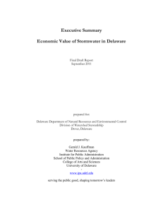 Executive Summary  Economic Value of Stormwater in Delaware